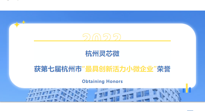 杭州灵芯微电子获得第七届杭州市“最具创新活力小微企业”荣誉【喜报】