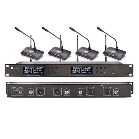 真分集一拖四無線座式話筒