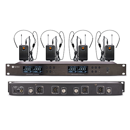 真分集一拖四無線頭戴話筒