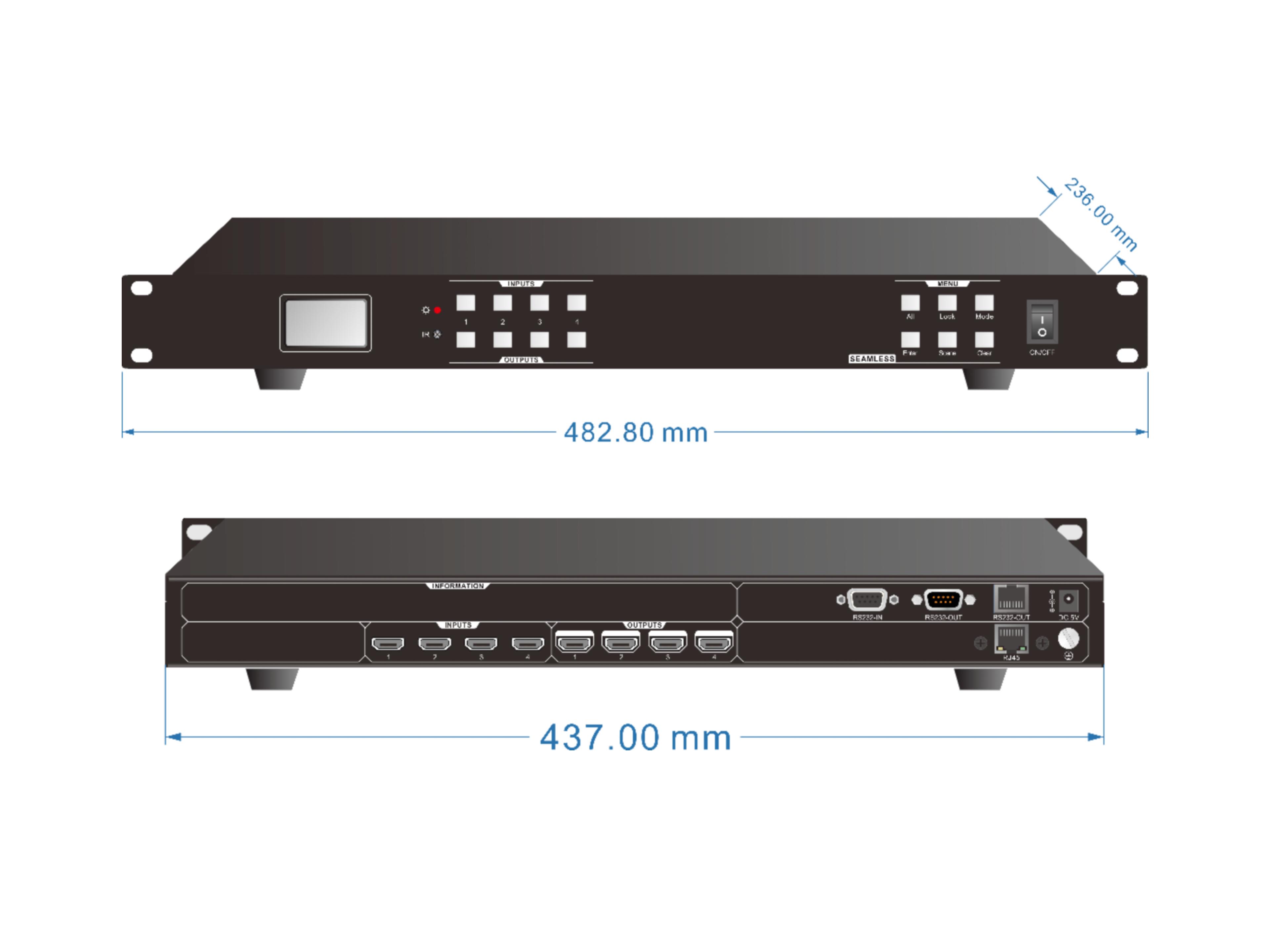 4x4 HDMI無縫矩陣（4K30）