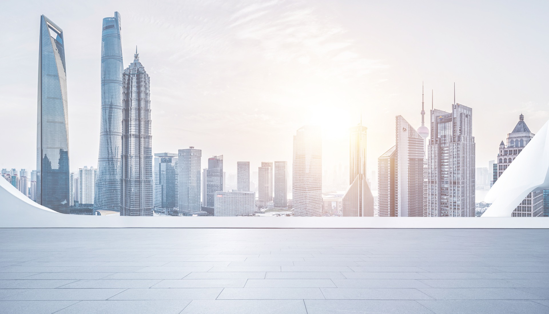 天空下的城市背景 (2)