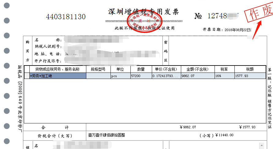 深圳发票作废