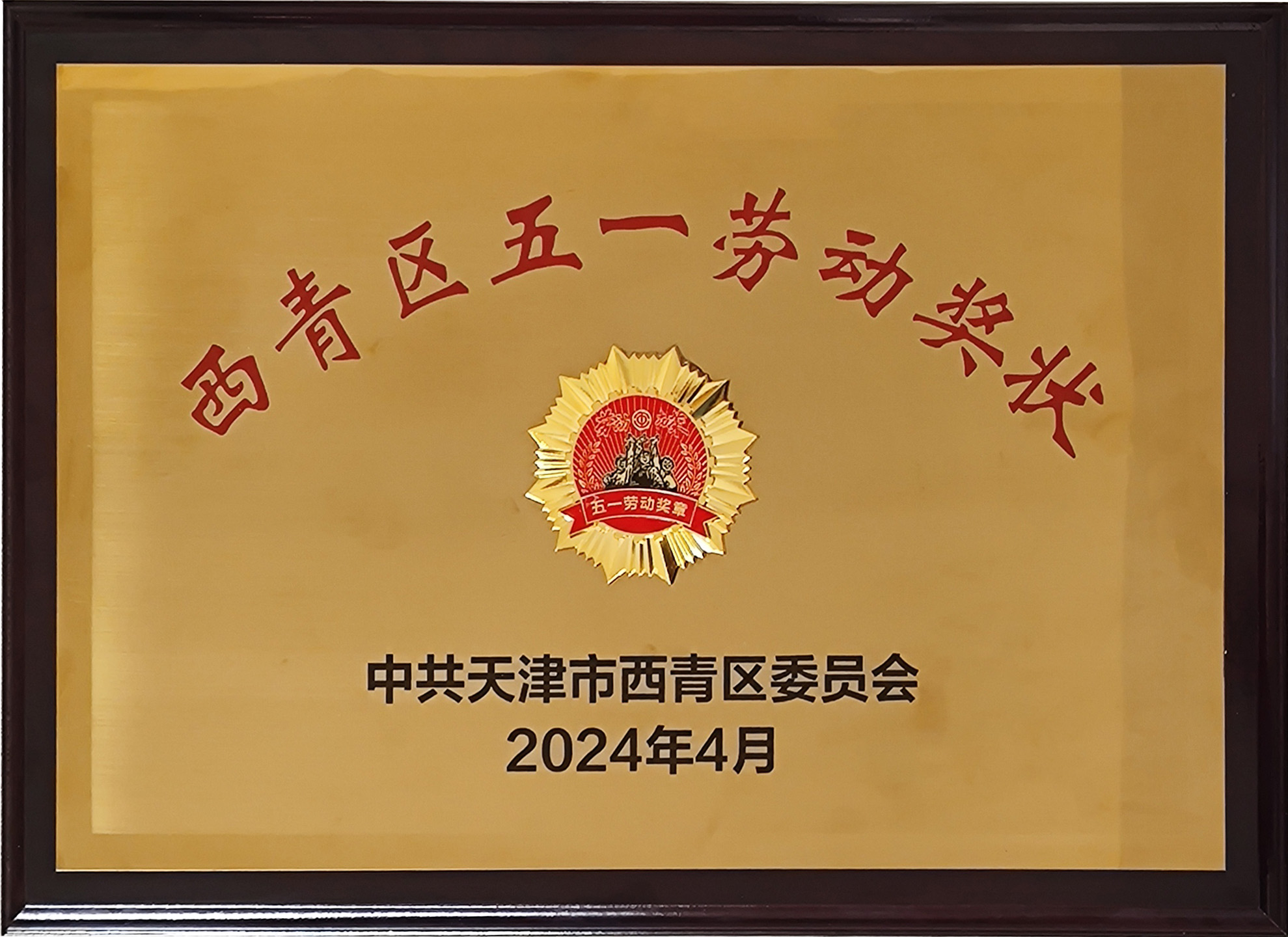 公司凭借卓越的表现和突出的社会贡献荣获“2024年西青区五一劳动奖状”。
