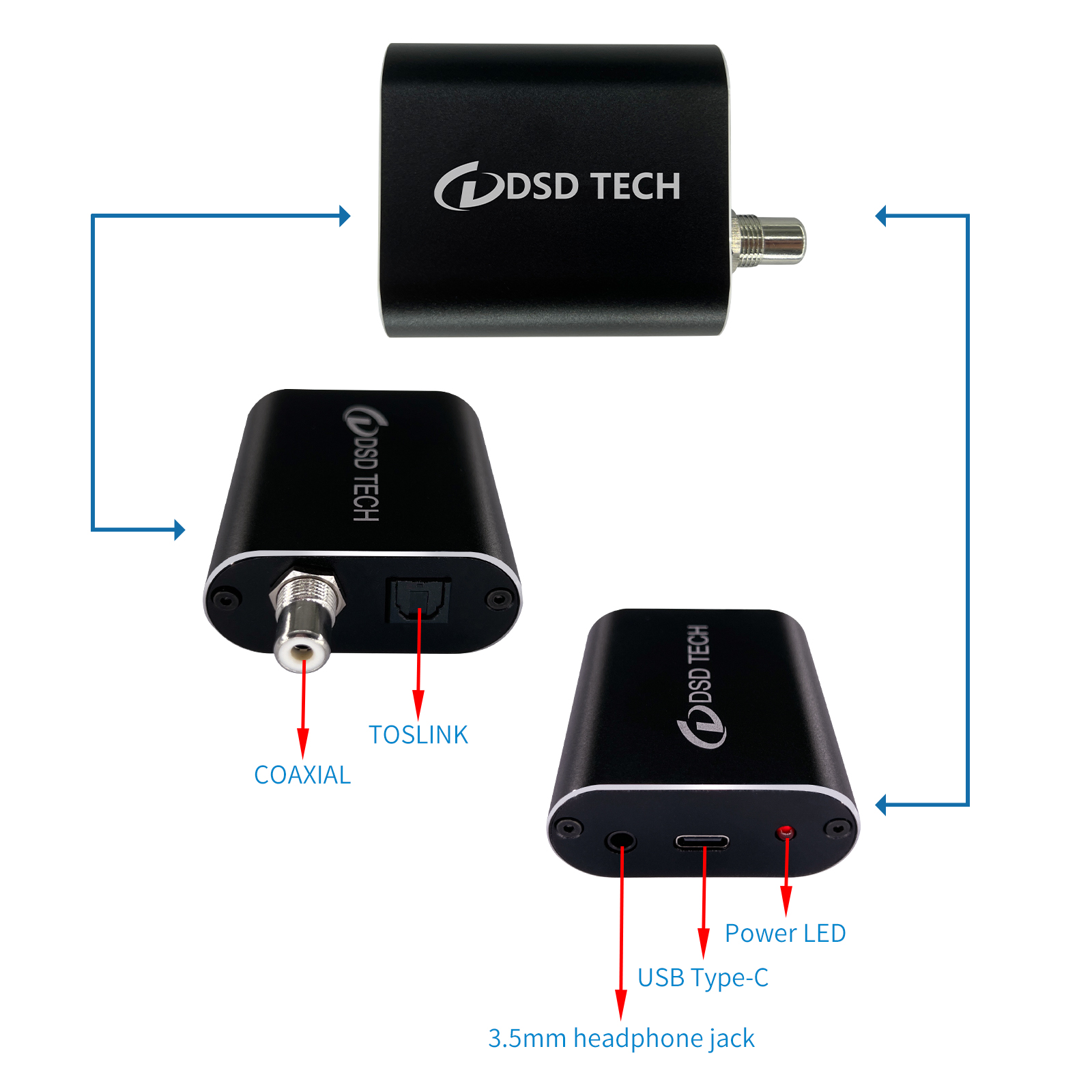 SH-AU01B USB to TOSLINK Coaxial Optical&3.5mm Audio Adapter