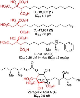 Enantiospecific total synthesis of the squalene synthase inhibitors (-)-CJ-13,982 and its enantiomer...