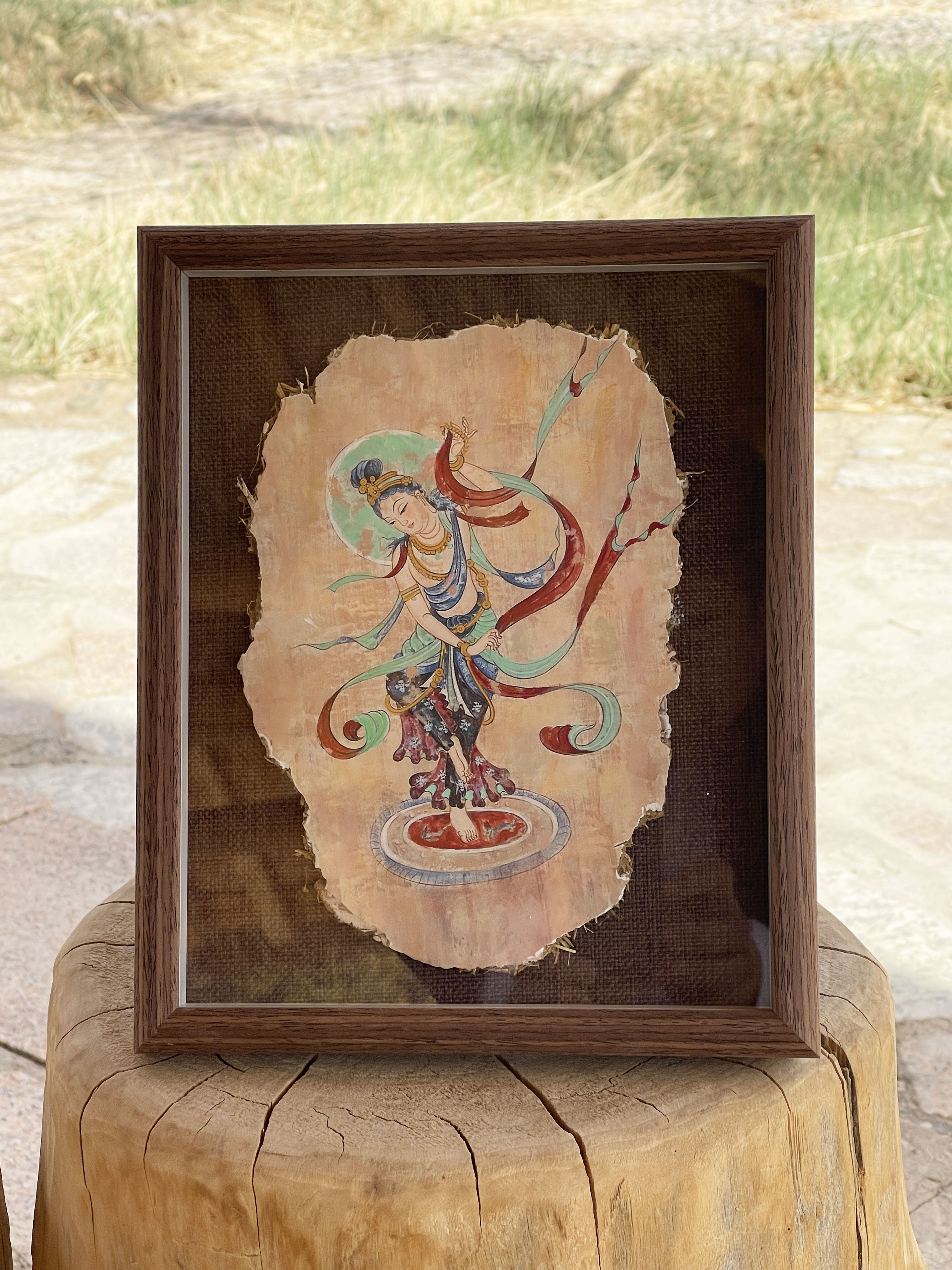 敦煌莫高窟壁画元素泥皮画