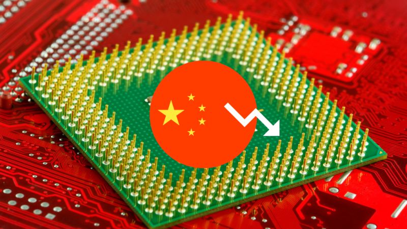 China’s chip market drops by a third...