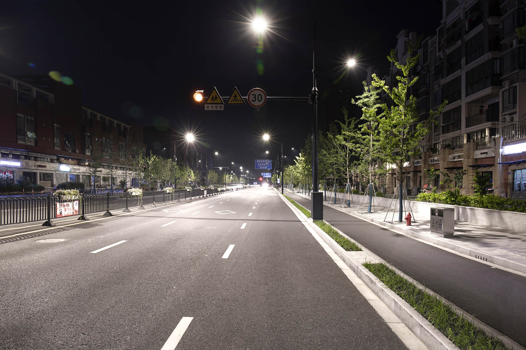 Municipal road lighting