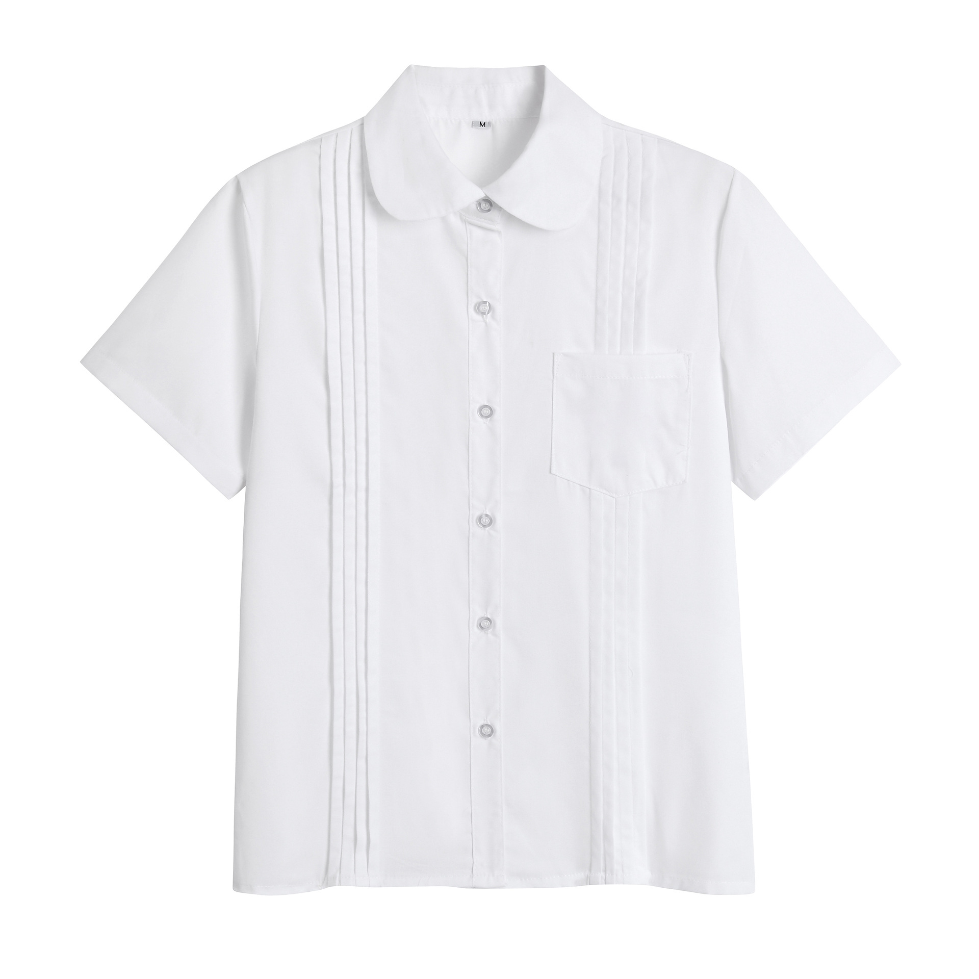 Wholesale Kids Short Sleeve Students School Uniform Shirt Set Boys′ Girls' White Non-Iron School Shirts