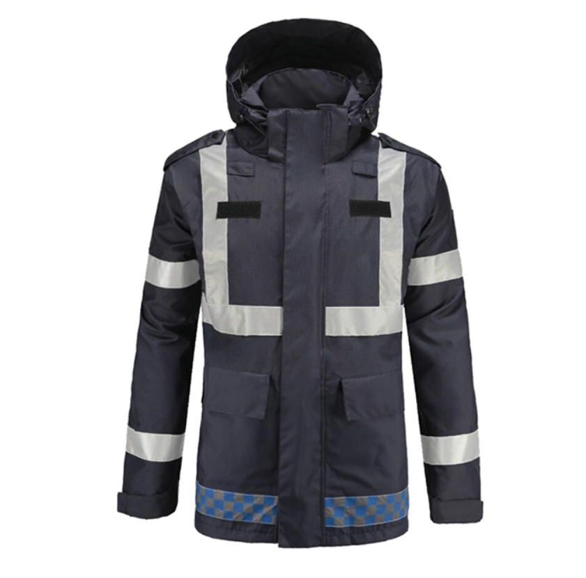 Heavy Duty Outdoor Uniform Protective Jacket Hi Visibility Reflective Parka