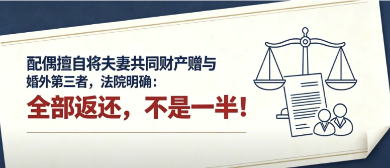 普法课堂｜配偶擅自将夫妻共同财产赠与婚外第三者，法院明...