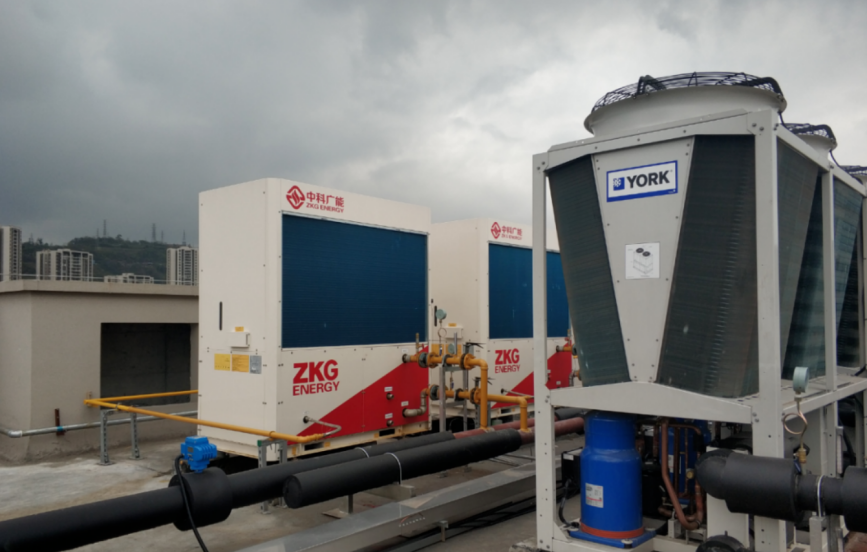 ZGNR71A-AW（2）制热量85kW混动热泵机组和热量130kW的电热泵空调机组正式投入美利信二期工厂使用，
