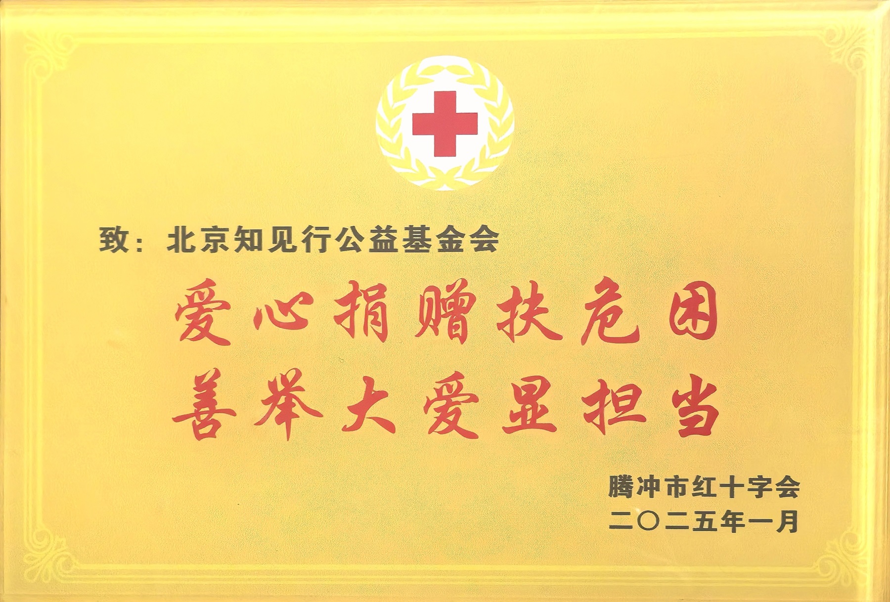 腾冲市红十字会授予嘉奖