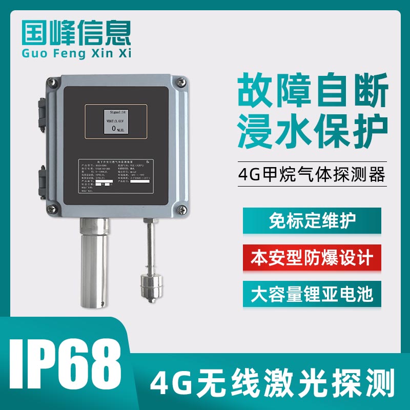 4G无线激光甲烷远程监测可燃气体传感器报警器工业泄露浓度探测器