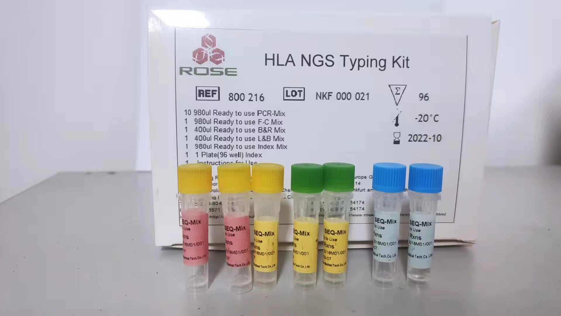 This kit is used for high-resolution genotyping of HLA-A, HLA-B, HLA-C, HLA-DRB1, and HLA-DQB1 gene loci of the human leukocyte antigen (HLA) coding gene HLA gene complex.