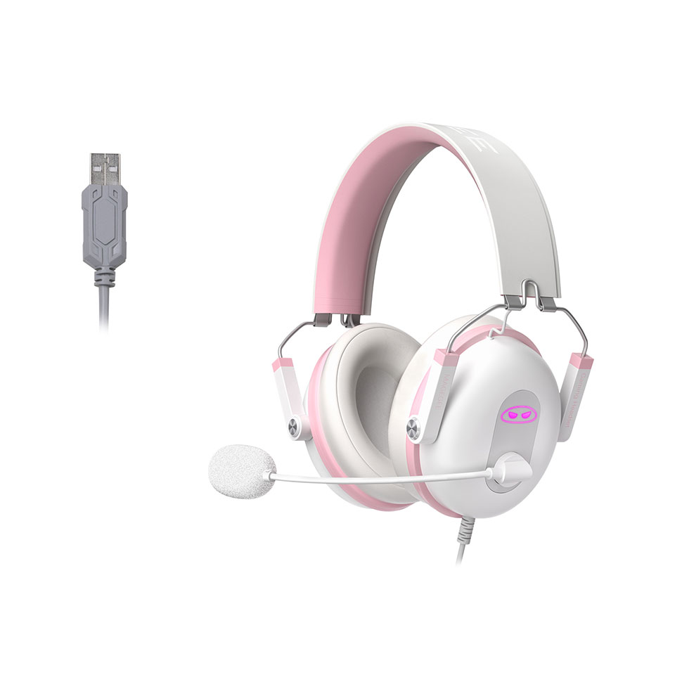 Hot pink gaming online headset