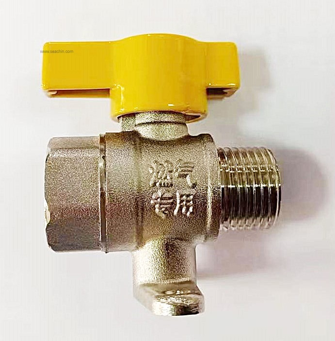 Brass Valve Yellow Color Gas Valve 1/2'' Hose Male Thread NPT Brass Gas Valve