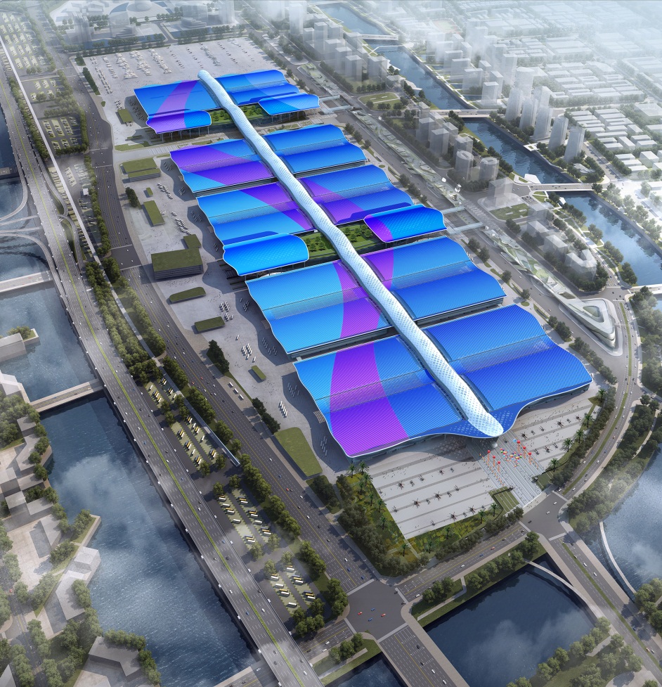 是集展览、会议、活动（赛事、演艺等）、餐饮、商业等于一体的全新世界级超大型会展综合体。总建筑面积160万平方米，室内展览面积50万平方米。