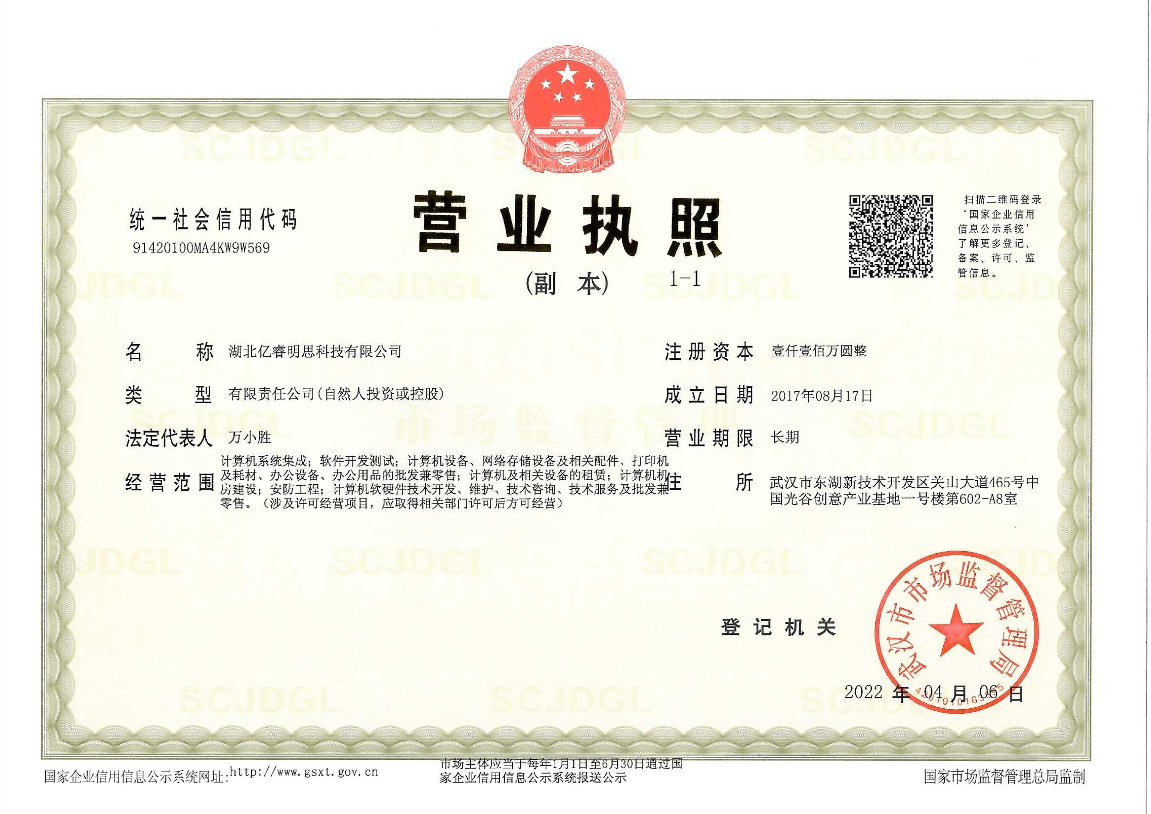 湖北亿睿明思营业执照副本