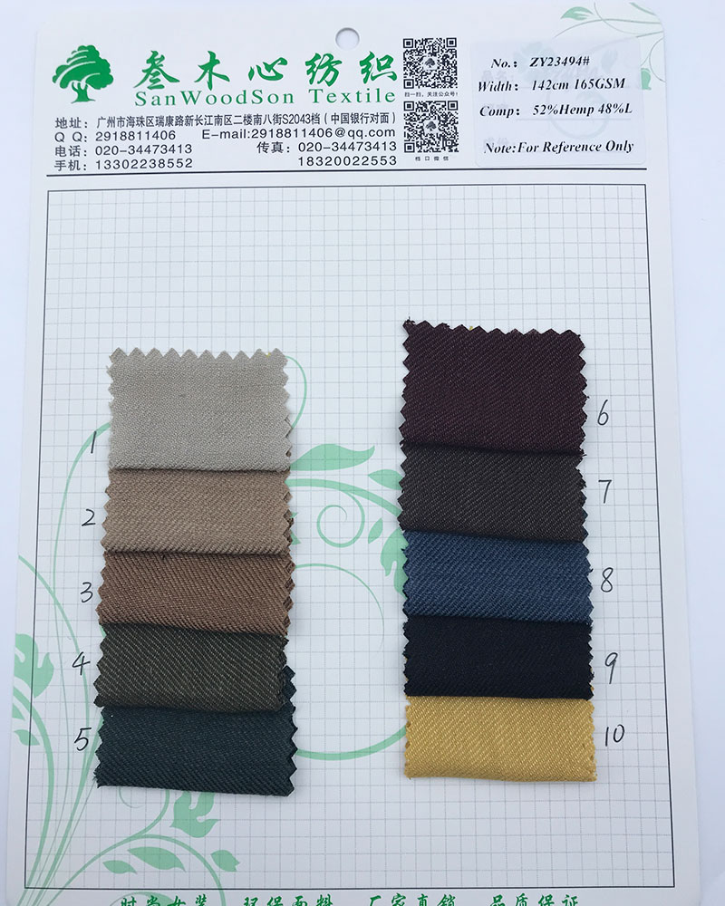 165GSM Twill Hemp linen fabric ZY23494