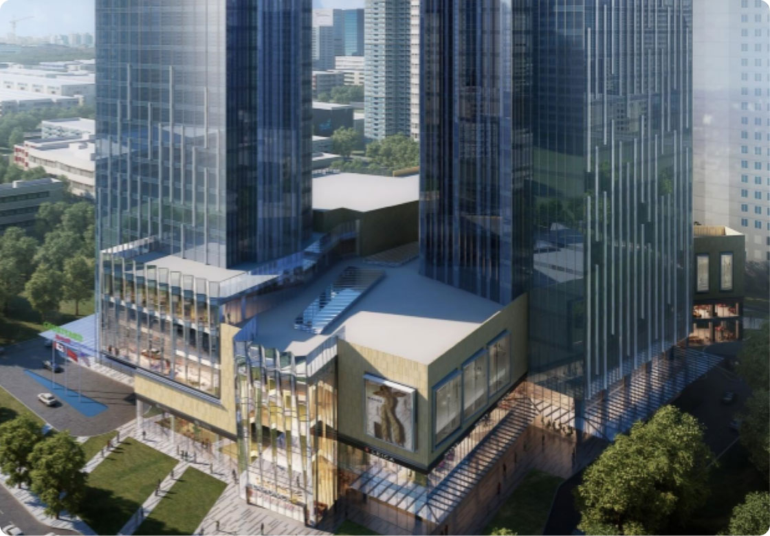 项目所在地：陕西西安
开发商：陕西蓝海风投资管理有限公司
建筑规模：12万㎡
项目类型：甲级5A写字楼，高端五星级酒店和购物中心
服务类型：前期定位、商业规划、工程管理、招商运营全流程合作
开业时间：2018年12月22日