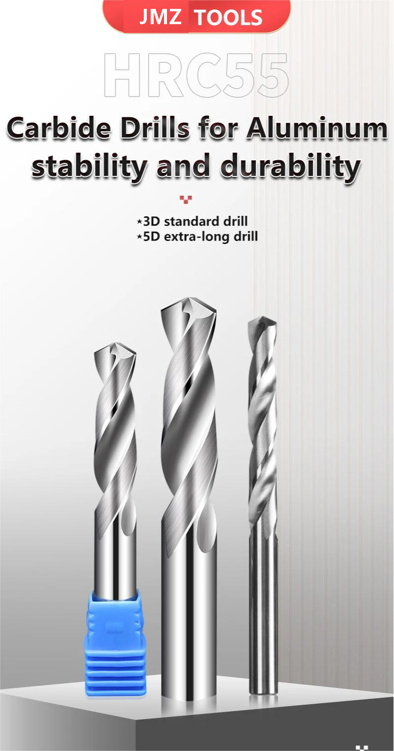HRC55 Carbide Twist Drill For CNC Machine Tools Drill Bit Aluminum - jmzmfg