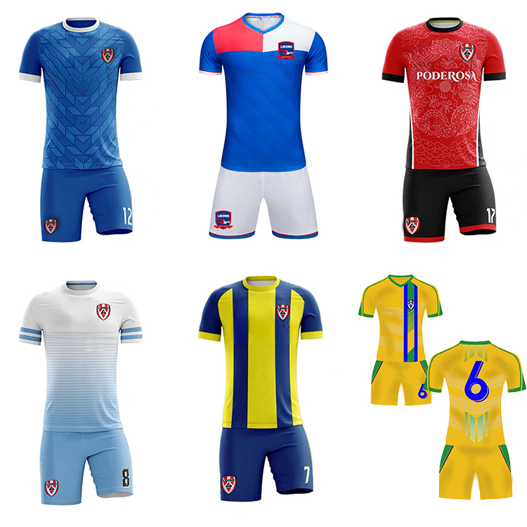 F060513 New Plain Sports Sublimation custom print logo football team uniform all soccer wear shirt jersey set