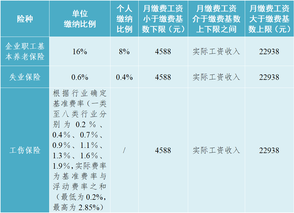 2025年成都市企业职工社保缴费标准