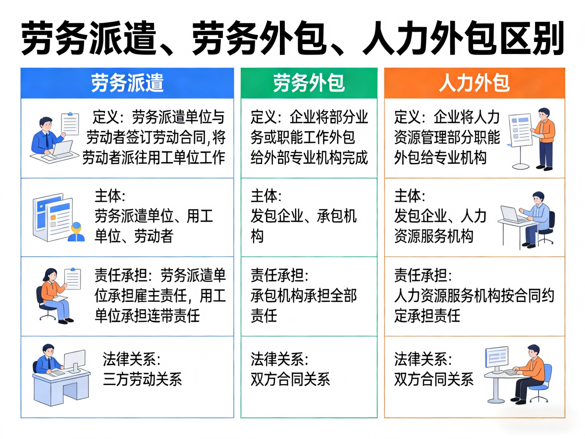 劳务派遣、劳务外包、人力外包，别再搞混了
