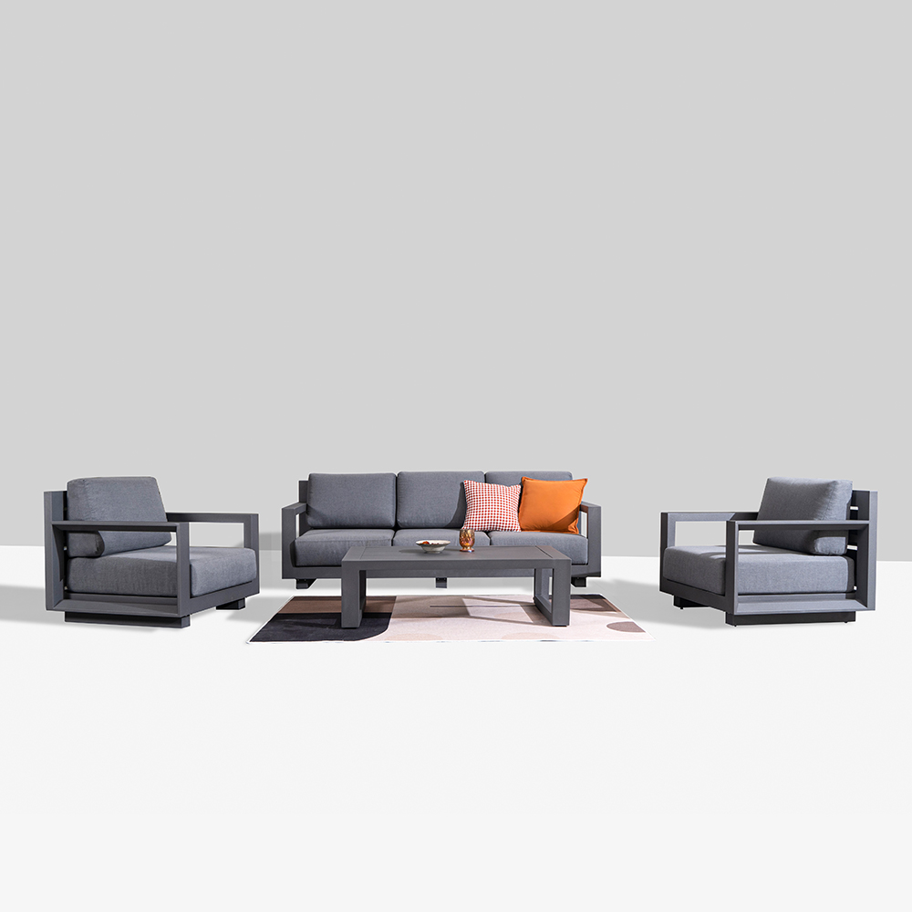 WIDE alu. sofa set of 4