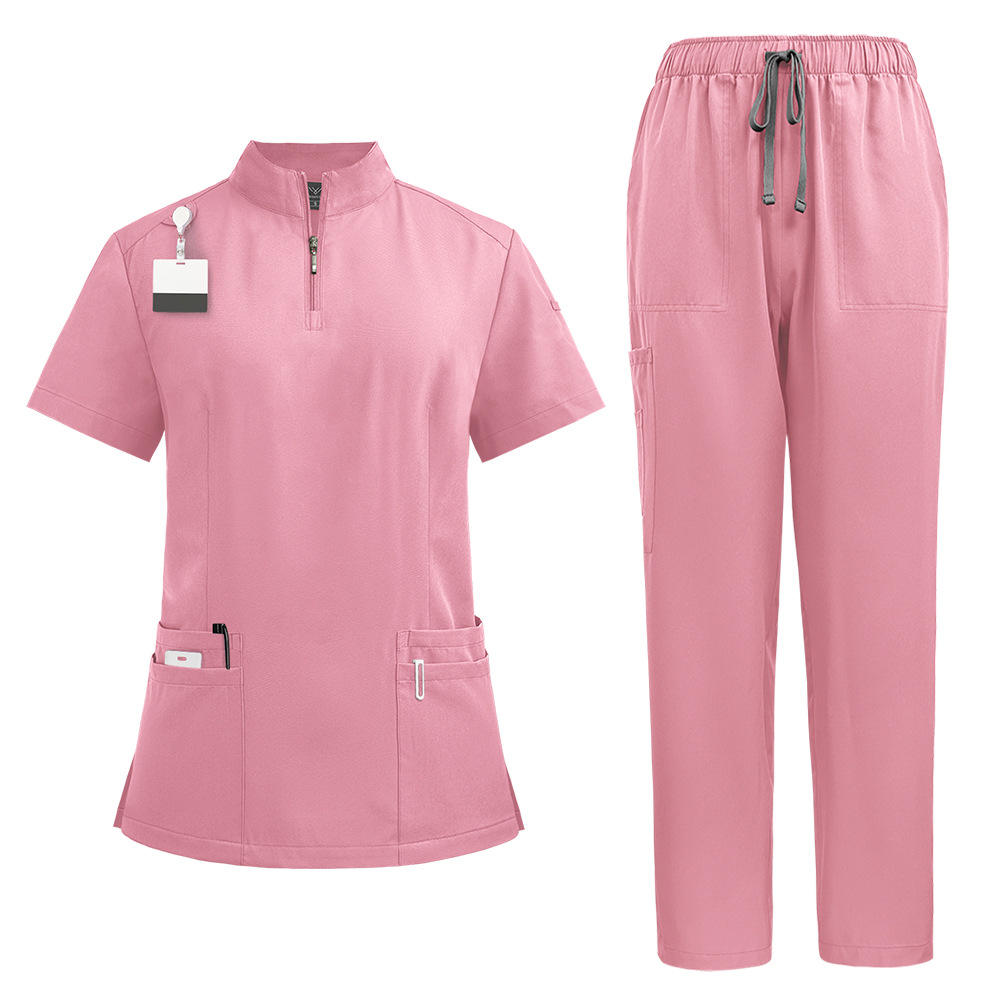 Hot selling Collar zipper surgical gown hand washing gown operating room straight leg pants solid color YYFZ005