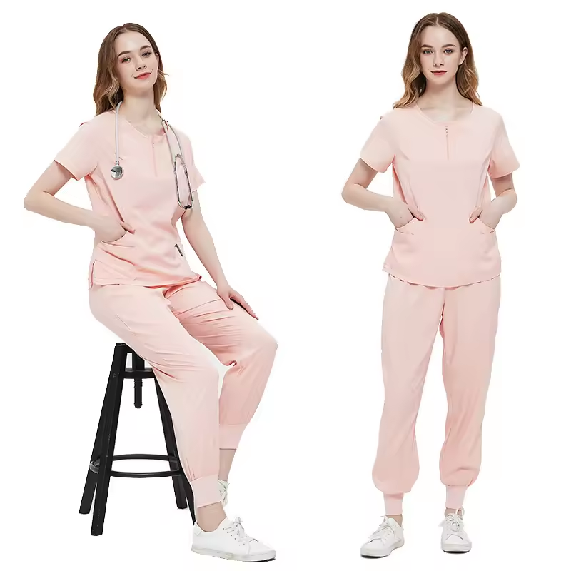 Hot selling Nurse's summer short sleeved split set, nurse's nursing suit set, hand washing suit, elastic quick drying YYFZ001