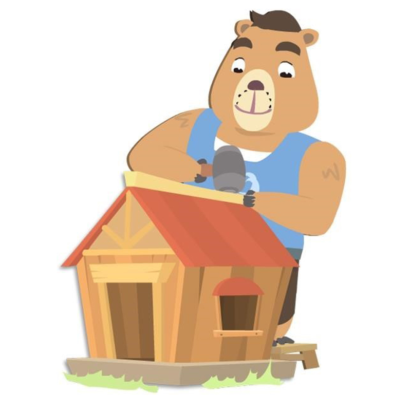 The Moyu Animation Company墨羽动画旗下动画片熊兔子贝贝 Bearabbit Beibei系列人物之熊爸爸