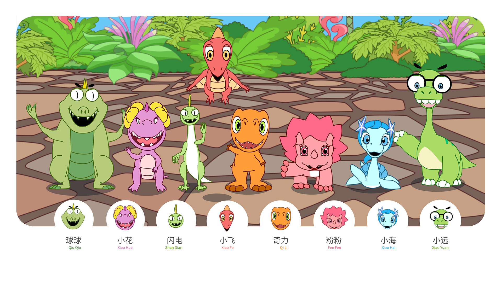 The Moyu Animation Company 墨羽动画旗下动画片三只小恐龙Three Little Dinosaurs剧照人物集合页