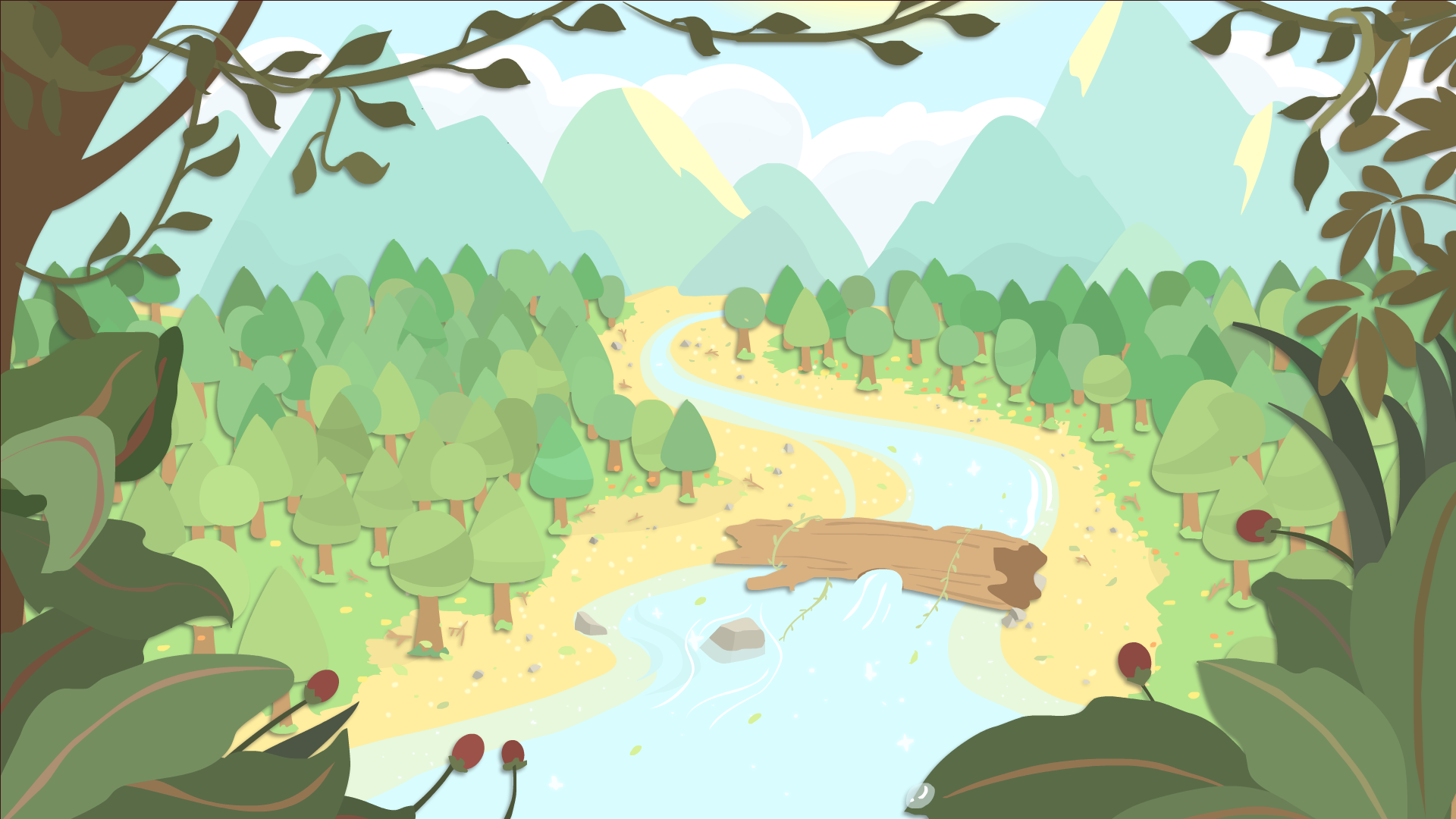 The Moyu Animation Company墨羽动画旗下动画片熊兔子贝贝 Bearabbit Beibei剧照之熊兔子贝贝ep2-SC001 主场景 故事一开始 森林全貌推进景 f1 c2  过审文件