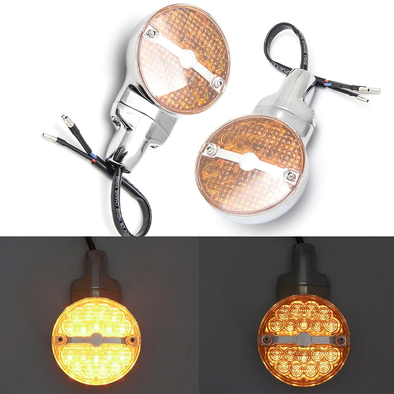 Motorcycle Bar Shield LED Turn Signals for Touring Electra Glide Road King FLHR FLHTC Heritage Softail Classic FLSTC