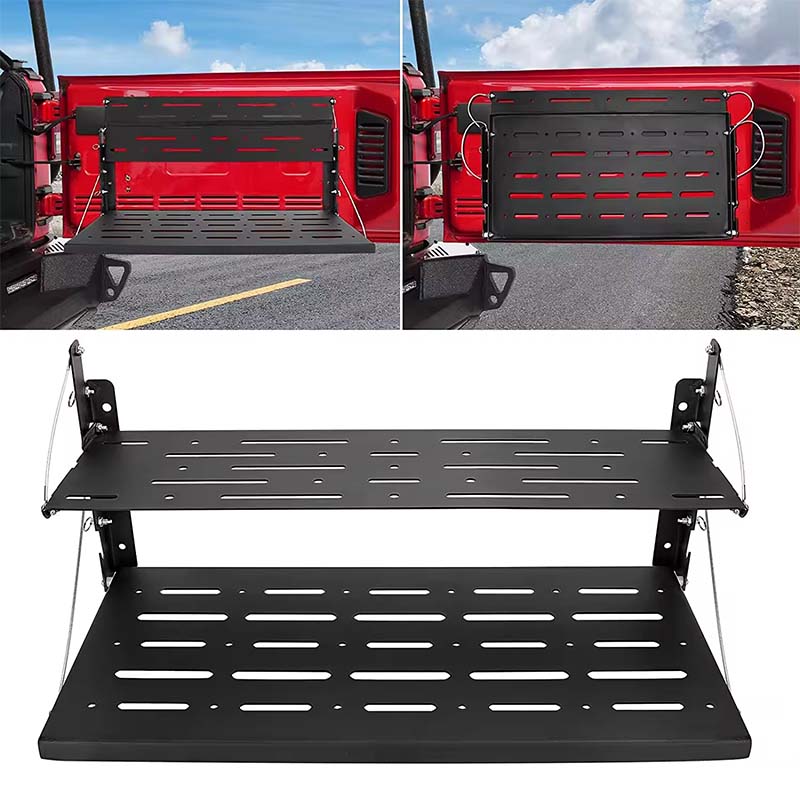 Double-Layer Tailgate Table for Jeep Wangler JL 2007-2017 Rear Door Table Cargo Shelf Storage Cargo Luggage Holder Carrier