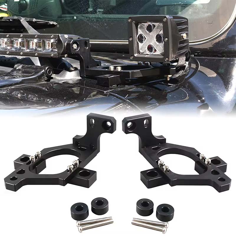 JL Hood Light Mount Black Front Cover 42inch LED Light Bar Mount for JL Unlimited JL 2018 ~ 2022