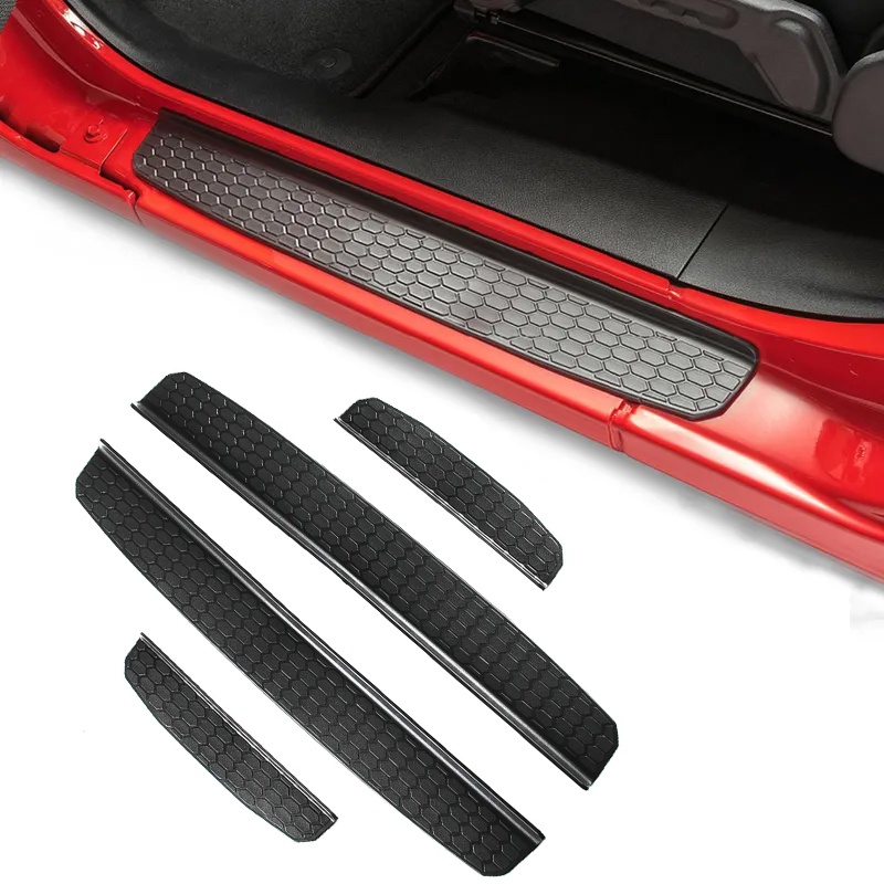 Car Accessories Exterior Decorative Door Sill Plate For J-eep Wrangler JL 2018 Door Parts Plastic Scuff Plate Guard