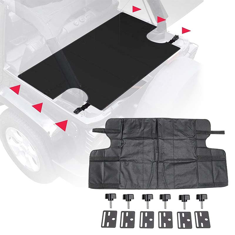 Auto Roof Mesh Cargo Net The Ultimate Solution for Jeep Wrangler YJ TJ JK JKU JL JLU and Gladiator JT 1987-2020, Cargo Net Extra Storage Heavy Duty Cargo Mesh Cover Black
