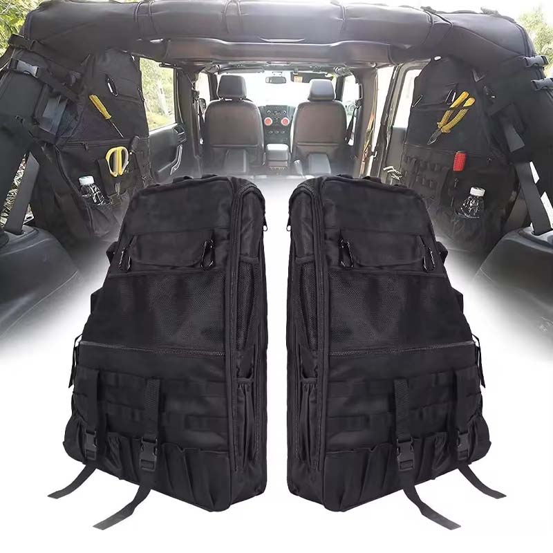 Wrangler JL JK Roll Bar Storage Bag Saddle Bags Cargo Storage for Jeep Wrangler 1997-2021 JK JL JKU TJ LJ Unlimited 4 Doors
