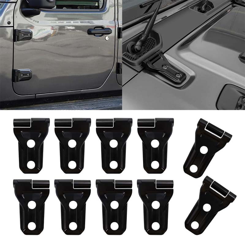 Black Door Hinge Cover Trims For Jeep wranglerJL JLU 4 doors 8pcs Door hinge cover