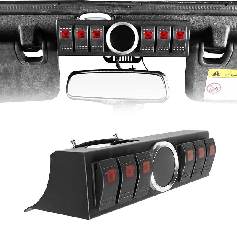 Hooke Road Overhead 6-Switch Pod Panel w/Control & Source System for 2011-2018 Jeep Wrangler JK