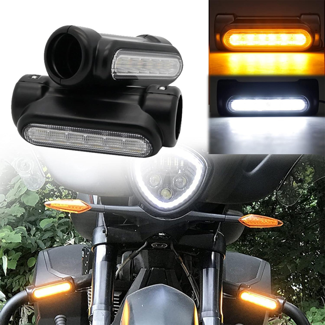 Motorcycle Highway Bar Lights Universal Fits 1-1/4