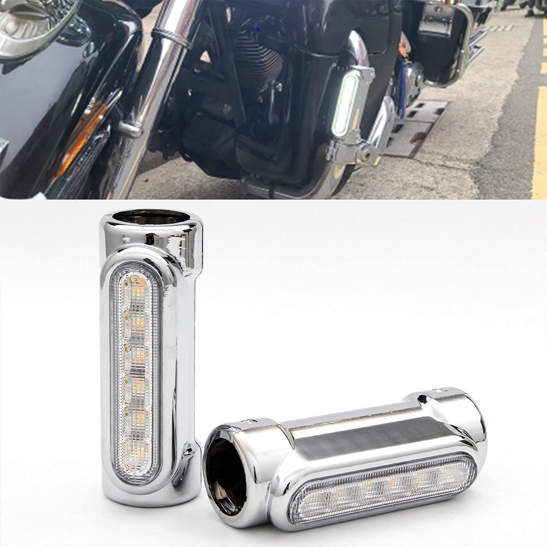 Motorcycle Highway Bar Lights Universal Fits 1-1/4