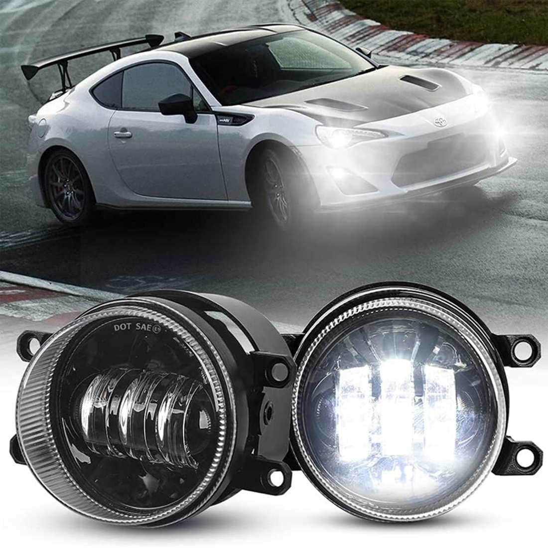 LED Fog Lights Lamps with EMC Compatible with Toyota 4Runner Avalon Camry Highlander Rav4 Tacoma/Lexus GS IS LX RX ES CT, (Pair)