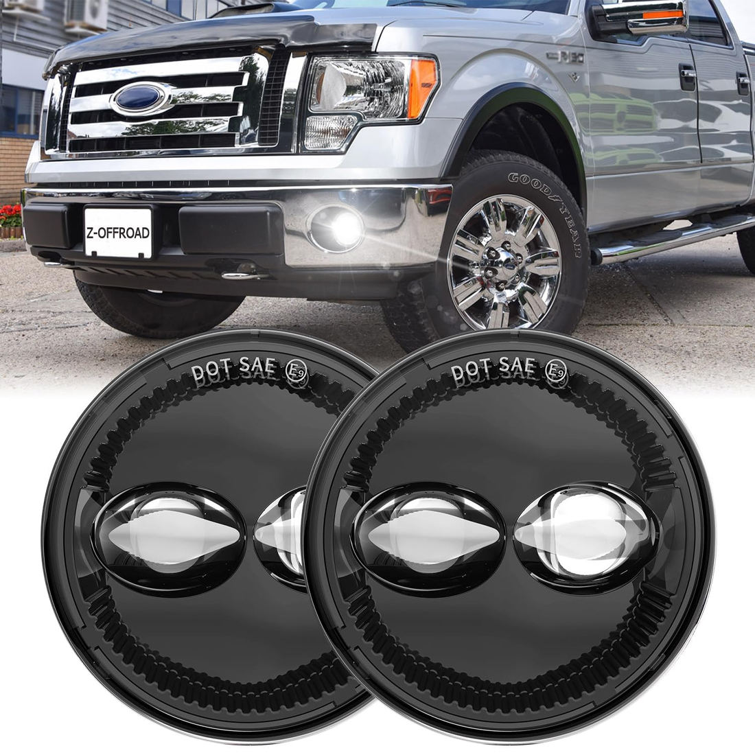 New LED Fog Lights Lamps Assembly Compatible With 2009-2014 Ford F150 2006-2008 F150, DOT Approved Bumper Driving Light Kit Set, Black
