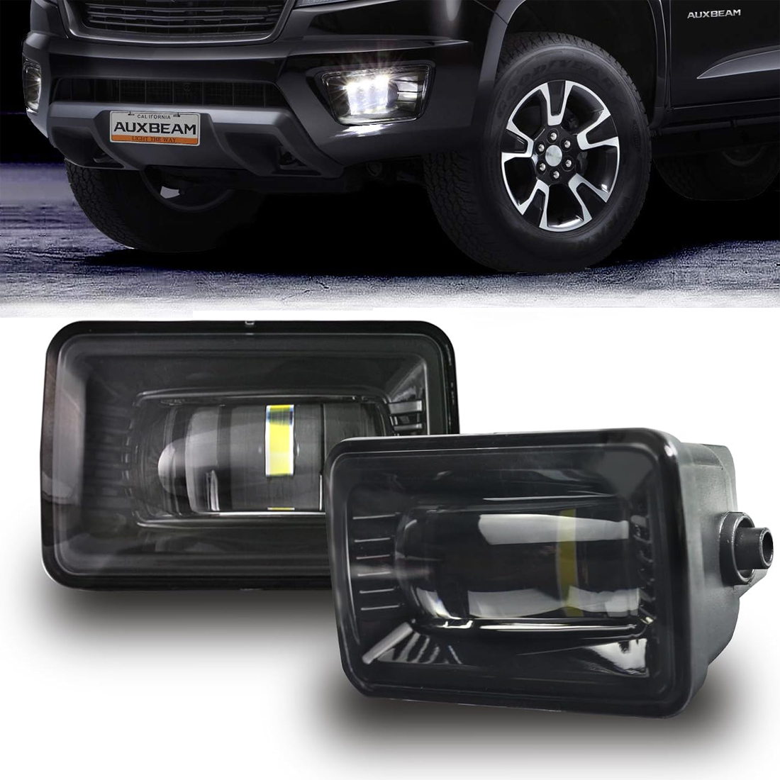 New F150 LED Fog Lights Compatible with F150 2015-2020, 2017-2018 Super Duty Fog Lights, Waterproof Rectangular Bumper Driving Lamp - Black