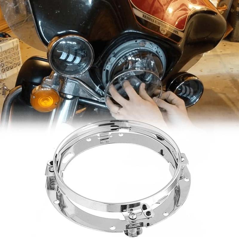 Universal 5.75 inch Round LED Headlight Mounting Ring Bracket for Motorcycle Projector Headlight