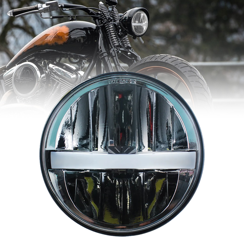 5 3/4 5.75 Inch LED Motorcycle Headlight Compatible with Dyna 883 iron sportster exhaust triple low rider Road King light accessories